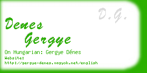 denes gergye business card